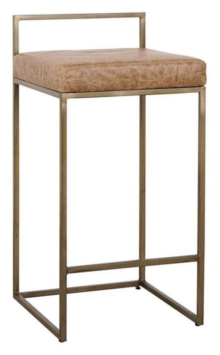 Belfort Sedona Brown Leather Upholstered Counter Height Stool