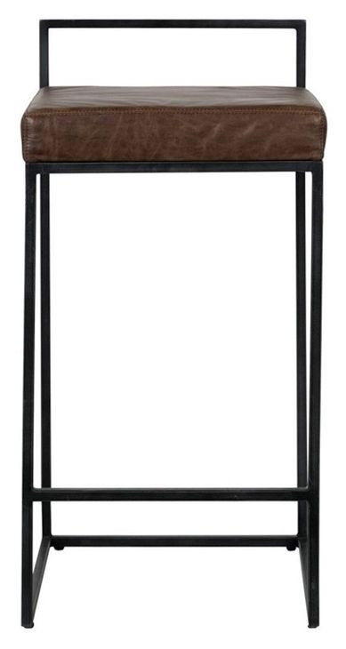 Belfort Cocoa Brown Leather Upholstered Counter Height Stool