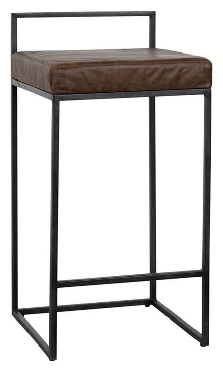 Belfort Cocoa Brown Leather Upholstered Counter Height Stool