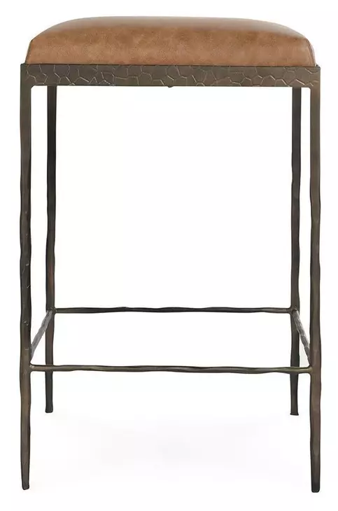 Bose Sedona Brown Leather Upholstered Counter Height Stool