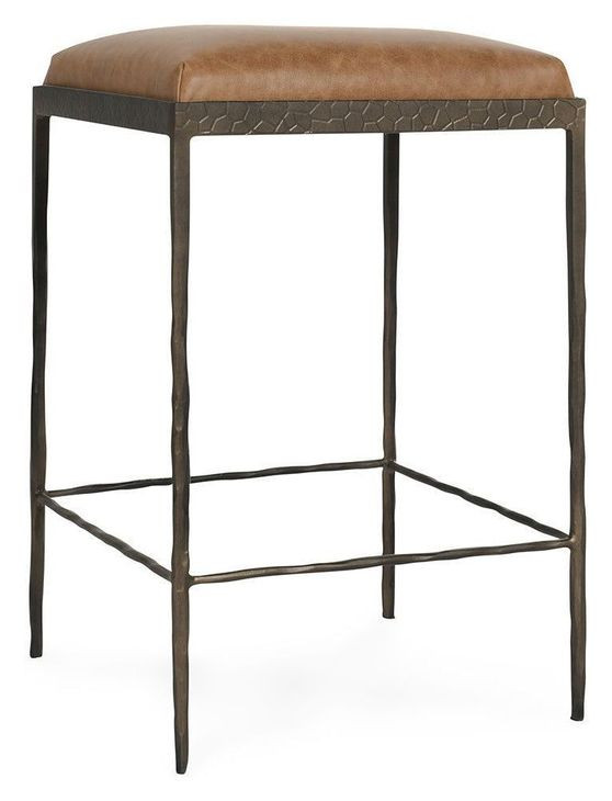 Bose Sedona Brown Leather Upholstered Counter Height Stool