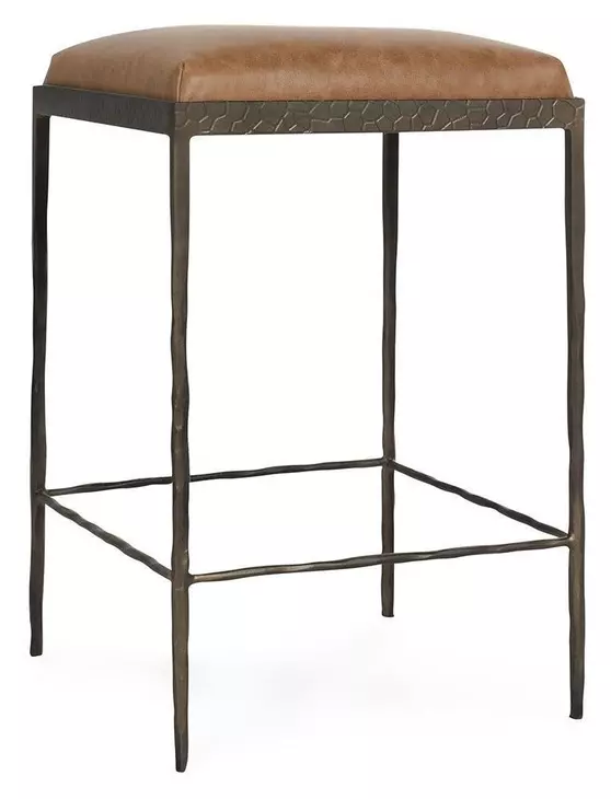 Bose Sedona Brown Leather Upholstered Counter Height Stool