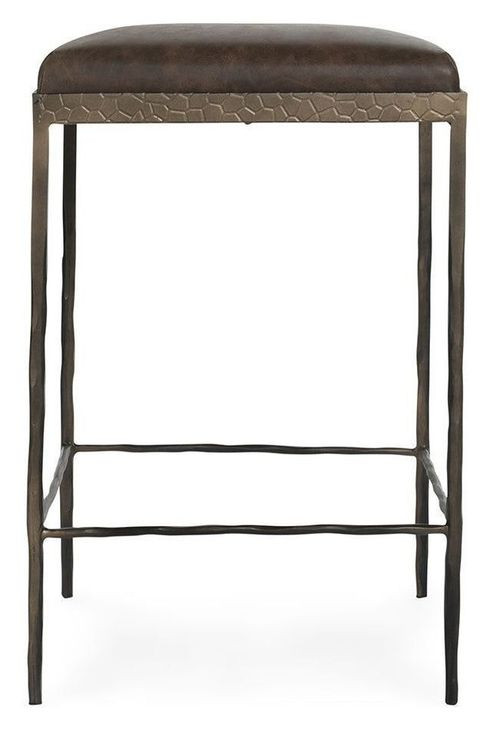 Bose Cocoa Brown Leather Upholstered Counter Height Stool