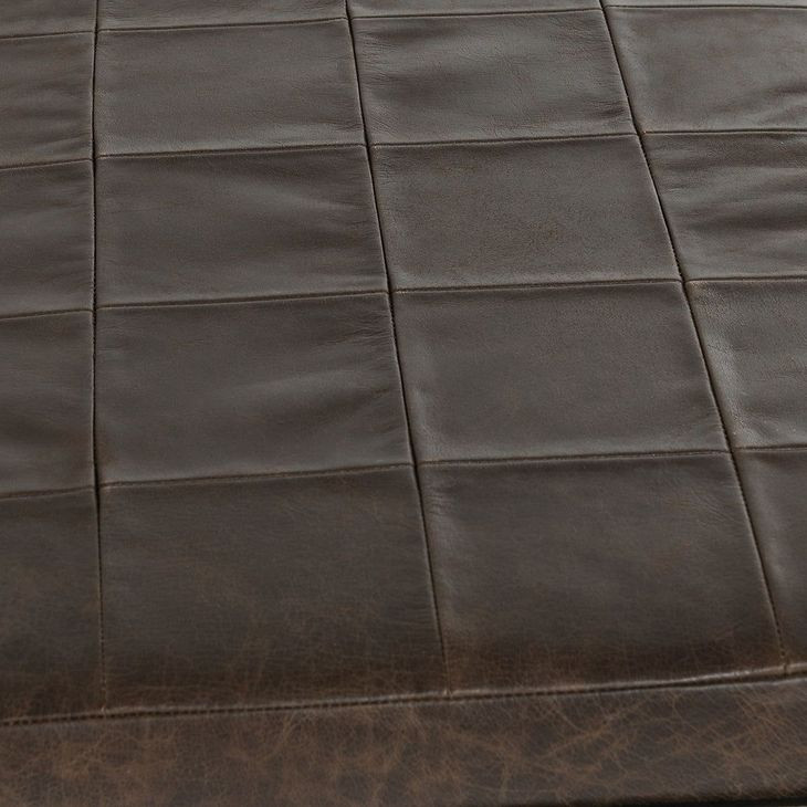 Malo Cocoa Brown Leather Upholstered 28" Accent Bench