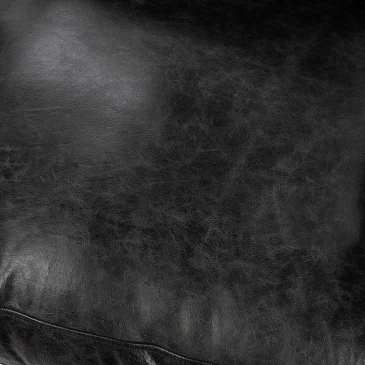 Strapling Rustic Shadow Black Leather Upholstered Dining Chair