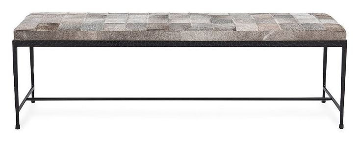 Achen Sparrow Gray Leather Upholstered 60" Accent Bench