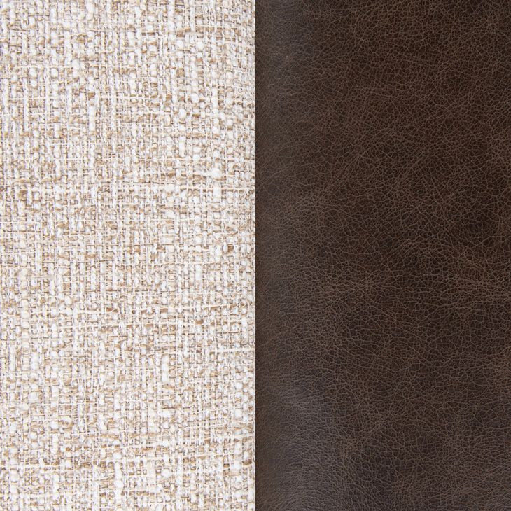 Brooklyn Coco Latte and Beige Leather Upholstered 70" Accent Bench