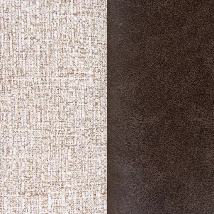 Brooklyn Coco Latte and Beige Leather Upholstered 70" Accent Bench