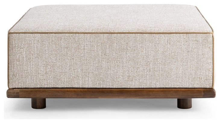 Ellerie Latte Square Ottoman