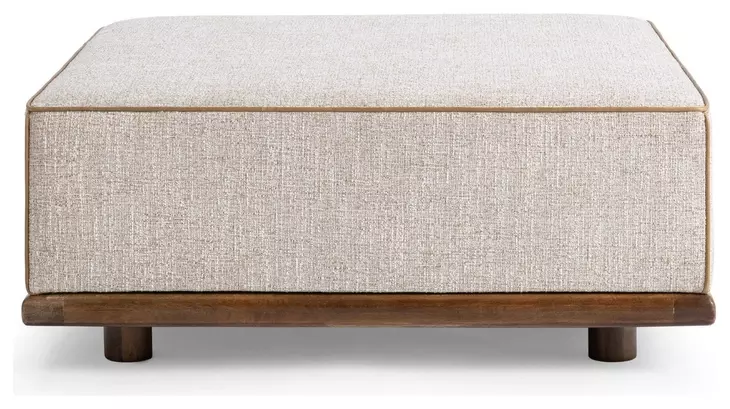 Ellerie Latte Square Ottoman