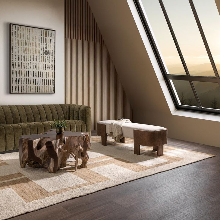 Janya Oat Cream Upholstered 60" Accent Bench