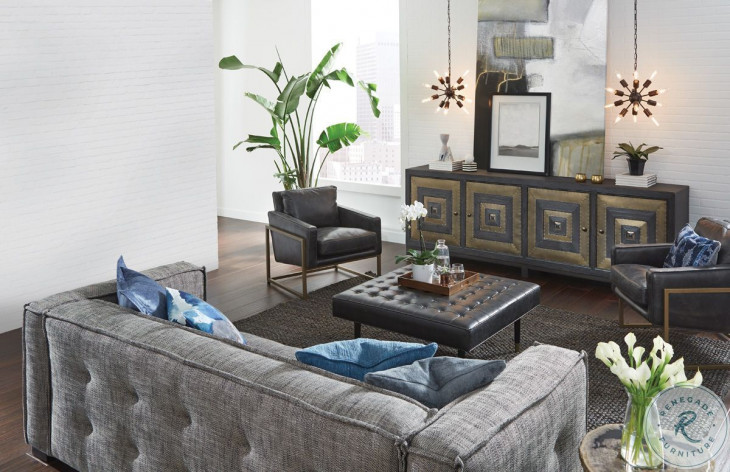 Ken Black And Brown Leather Club Chair