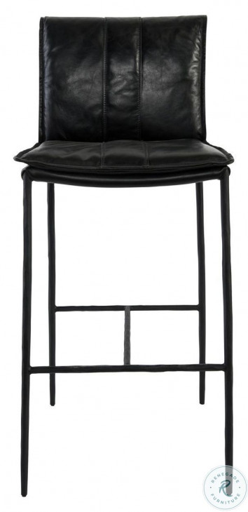 Mayer Black Leather 30" Bar Stool