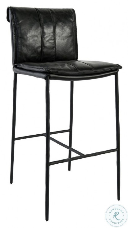 Mayer Black Leather 30" Bar Stool