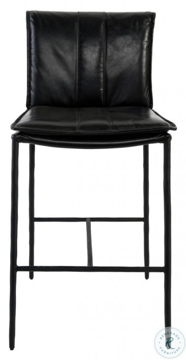 Mayer Black Leather 26" Counter Height Stool