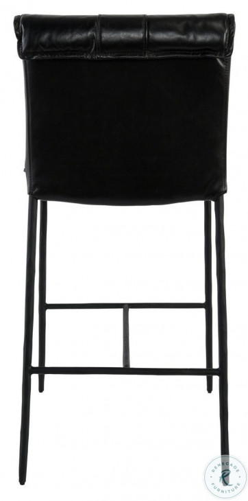 Mayer Black Leather 26" Counter Height Stool