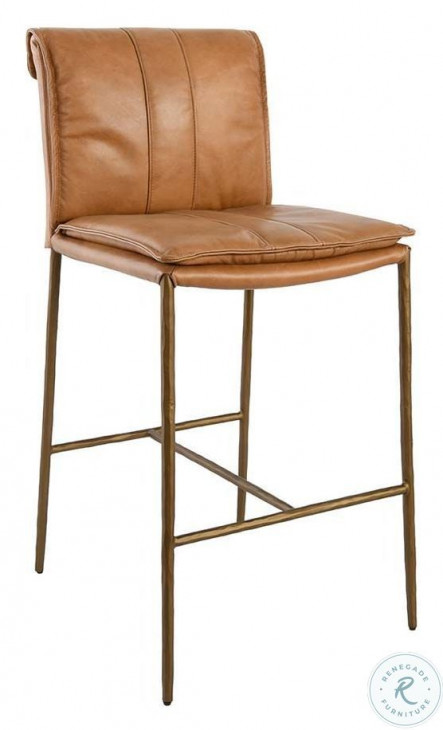 Mayer Tan Leather 26" Counter Height Stool