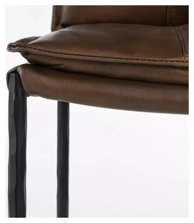 Mayer Truffle Brown Leather Upholstered Bar Stool