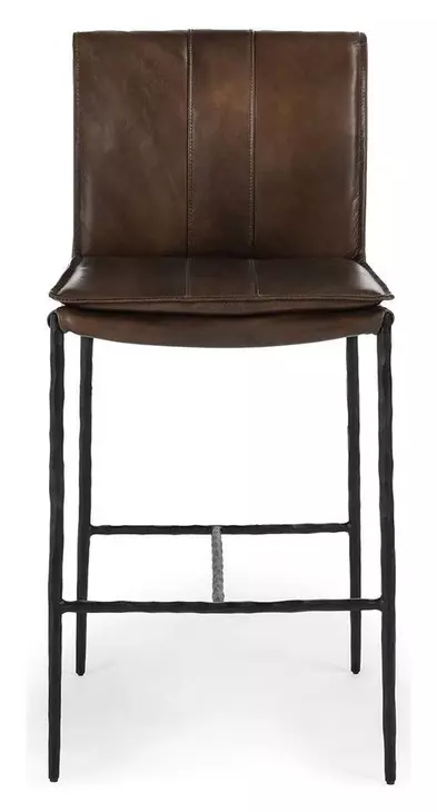 Mayer Truffle Brown Leather Upholstered Counter Height Stool