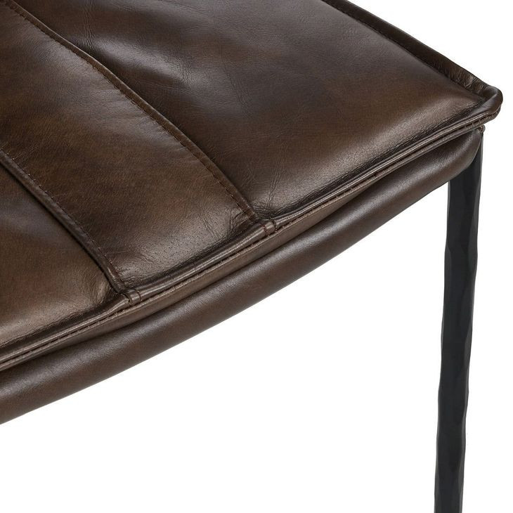 Mayer Truffle Brown Leather Upholstered Counter Height Stool