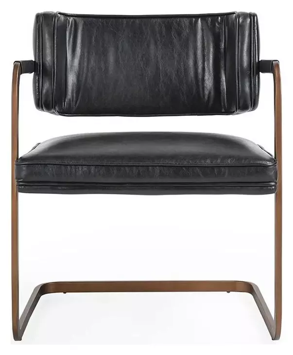 Fonda Jet Black Leather Upholstered Dining Chair