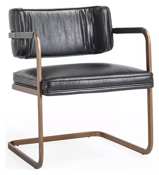 Fonda Jet Black Leather Upholstered Dining Chair