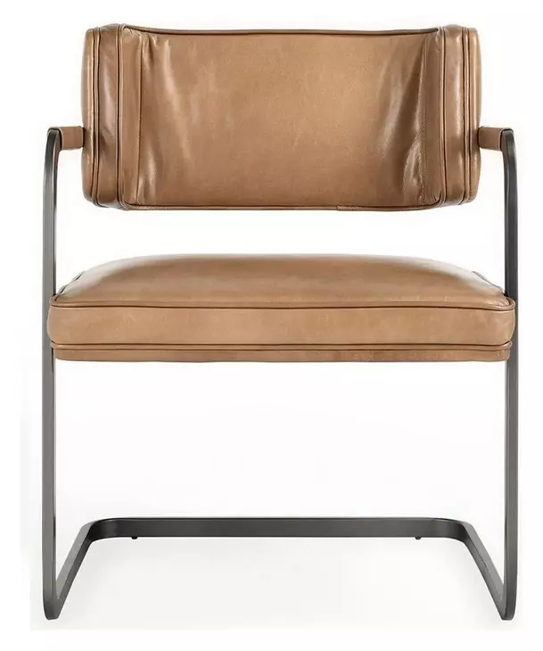Fonda Adobe Tan Leather Upholstered Dining Chair
