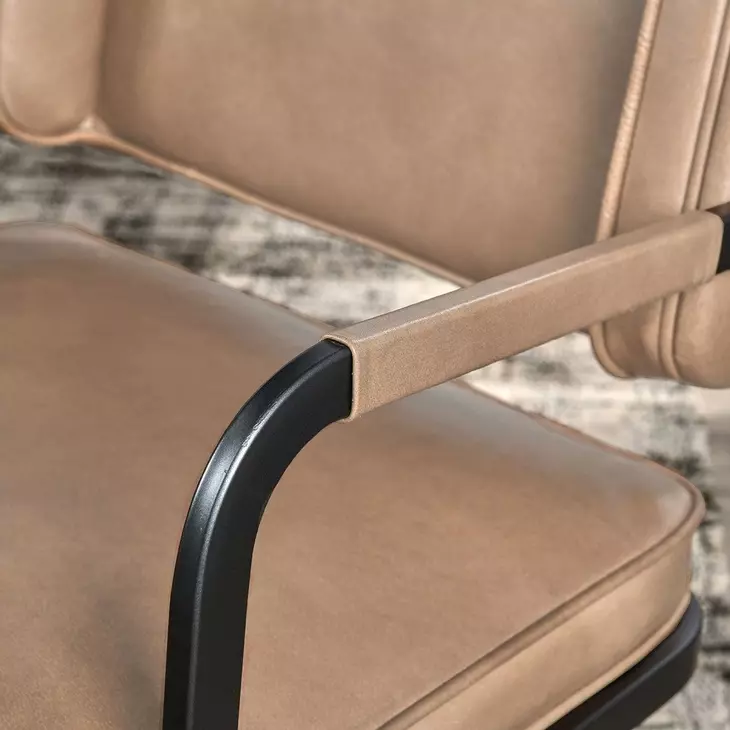 Fonda Adobe Tan Leather Upholstered Dining Chair