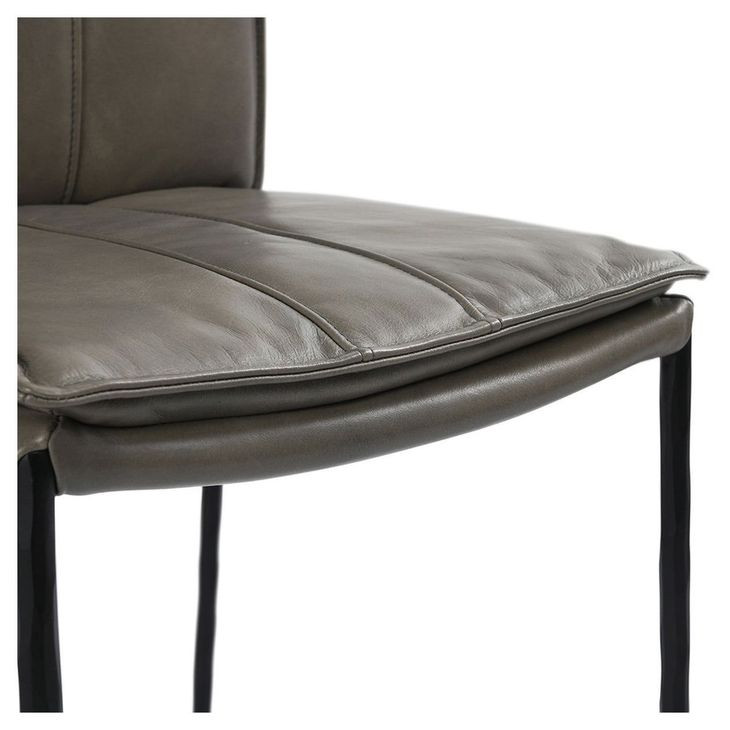 Mayer Pewter Gray Leather Upholstered Bar Stool