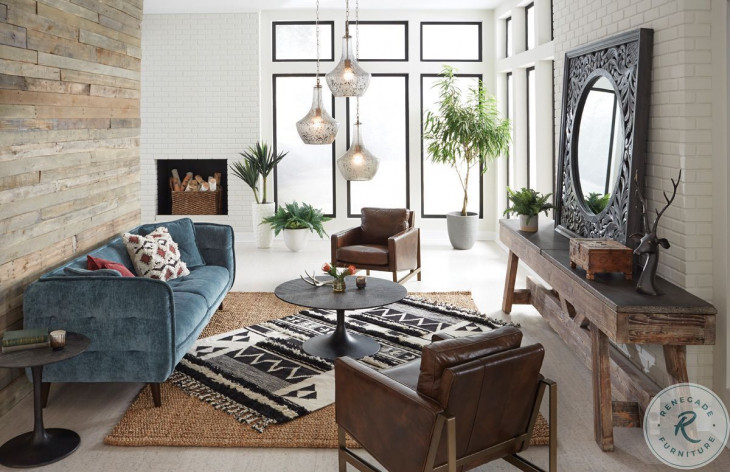 Chazzie Brown Leather Club Chair