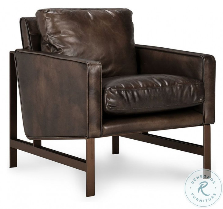 Chazzie Brown Leather Club Chair