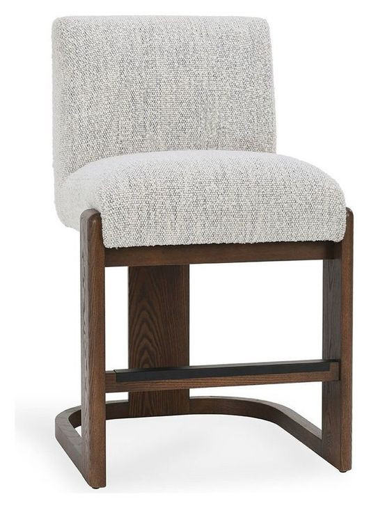 Chelsea Pixel Ivory Upholstered Counter Height Stool