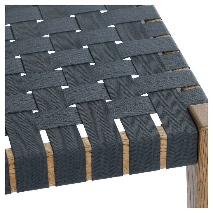 Orlando True Natural and Charcoal Upholstered 62" Dining Bench