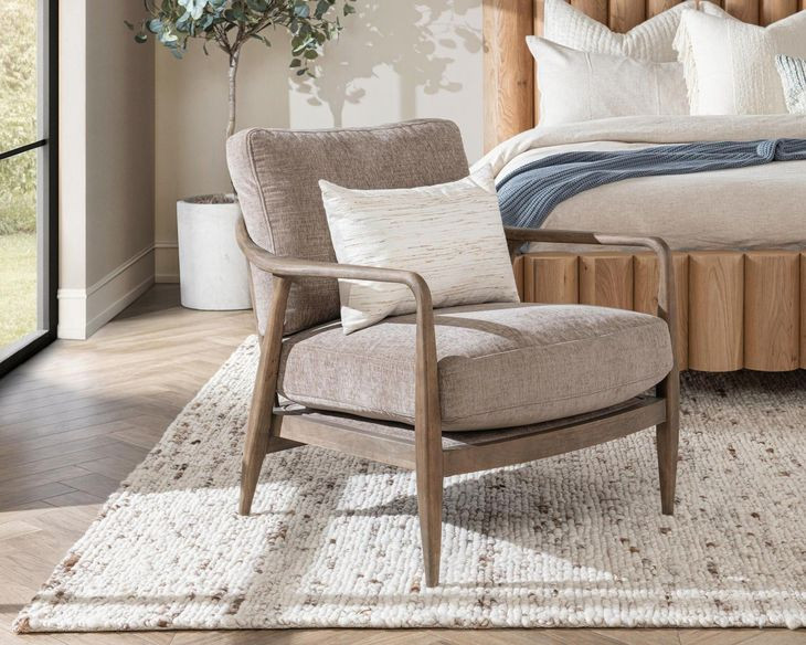 Lennon Grayish Brown Upholstered Accent Chair