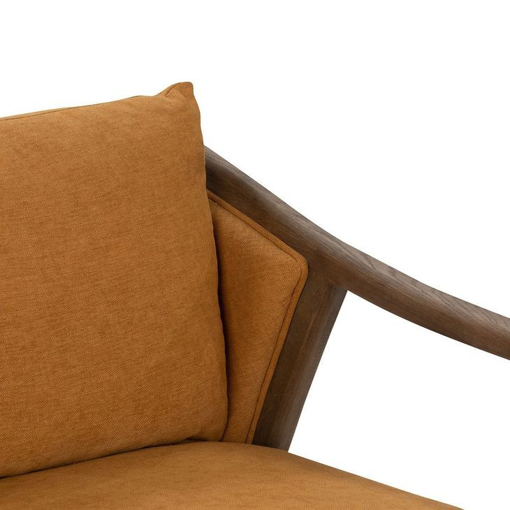 Scarlett Burnt Orange Upholstered Accent Chair with Nailhead Trim