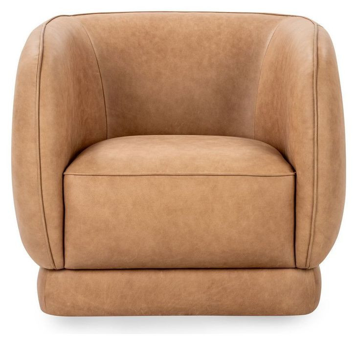 Rinner Tan Leather Upholstered Accent Chair
