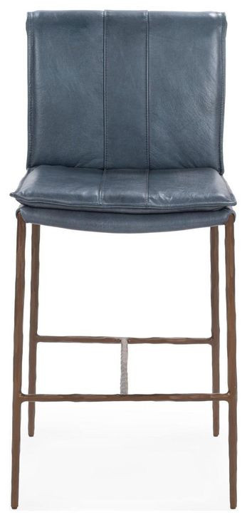 Mayer Ocean Blue Leather Upholstered Counter Height Stool