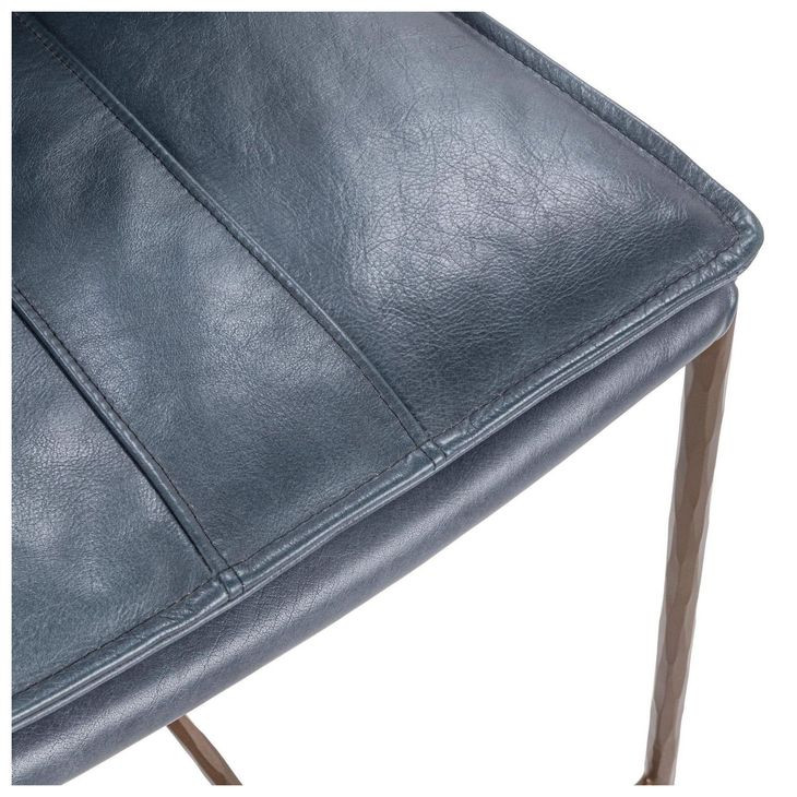 Mayer Ocean Blue Leather Upholstered Bar Stool
