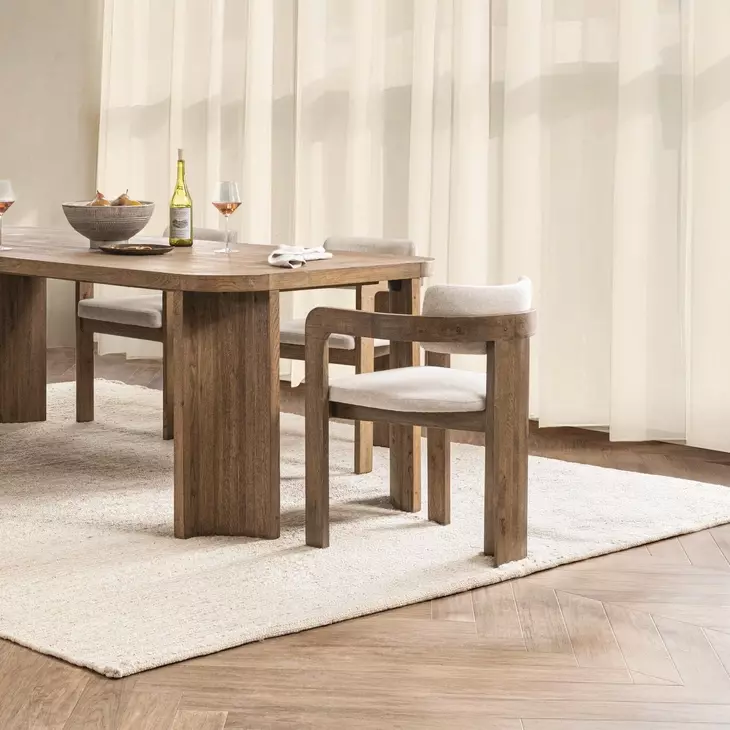 Labelle Tan Oak Upholstered Dining Chair