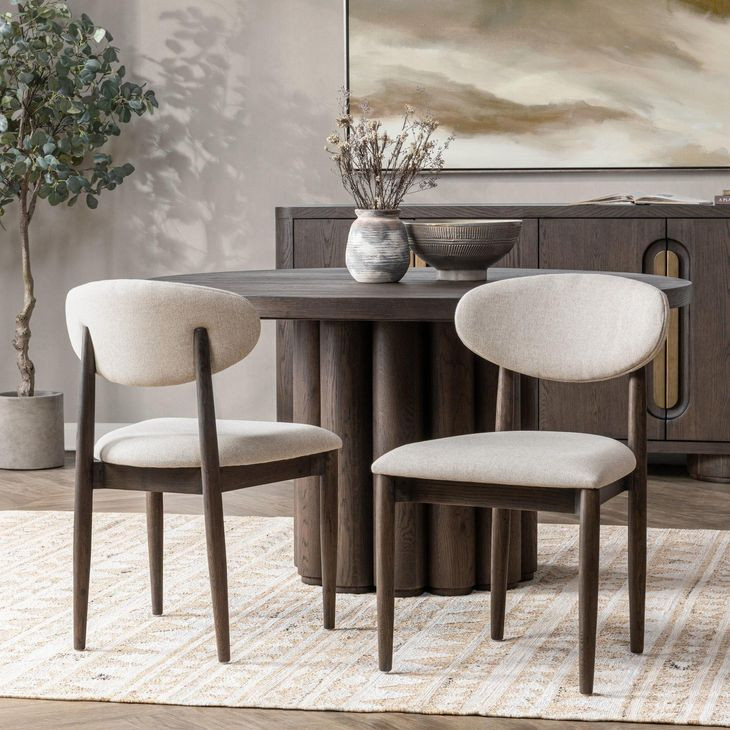 Tiber Toasted Brown Upholstered Dining Chair Set of 2