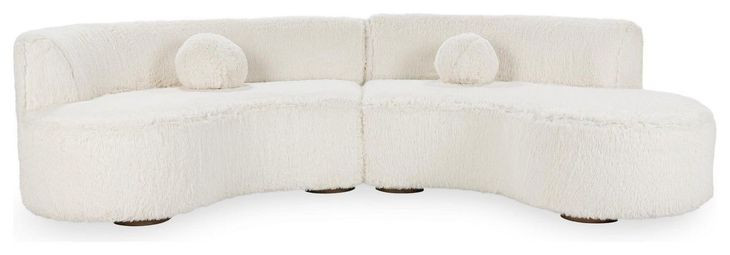 Octavia Vanilla 2 Piece Modular Sectional with Pillows