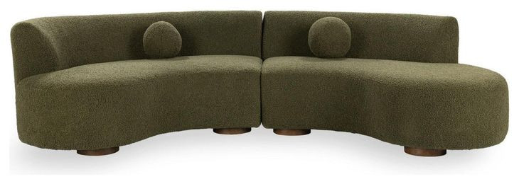 Octavia Seaweed Green 2 Piece Modular Sectional with Pillows