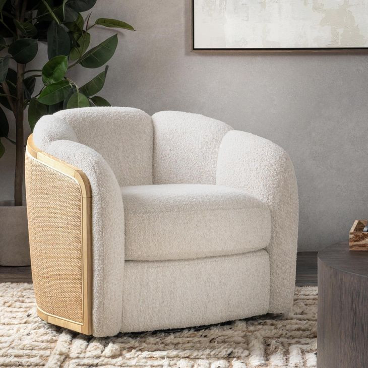 Daisy Coastal Sand Upholstered Accent Chair