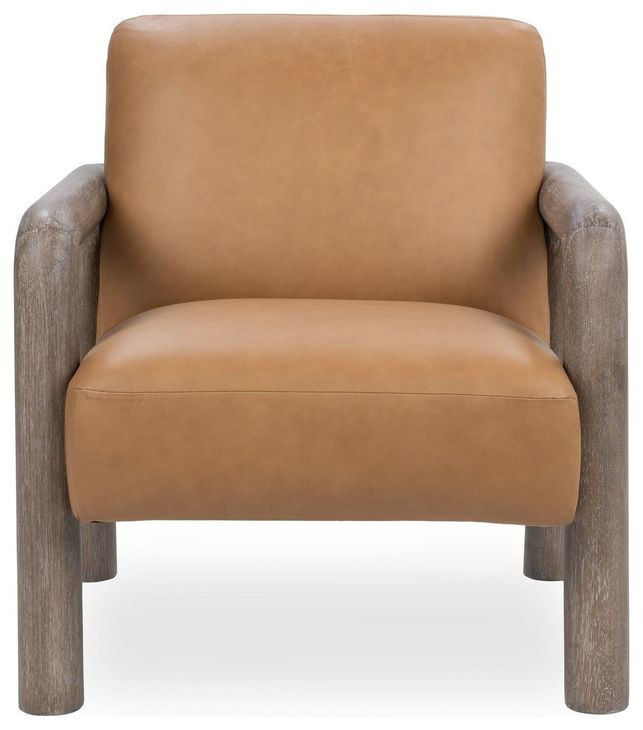 Reyna Tan Leather Upholstered Accent Chair