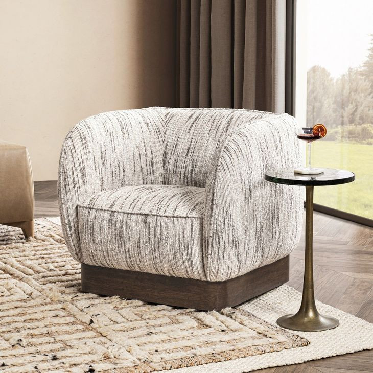 Rinner Cocoa Cream Upholstered Accent Chair