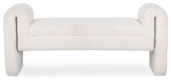 Ada Ivory Fleece Upholstered 58" Accent Bench