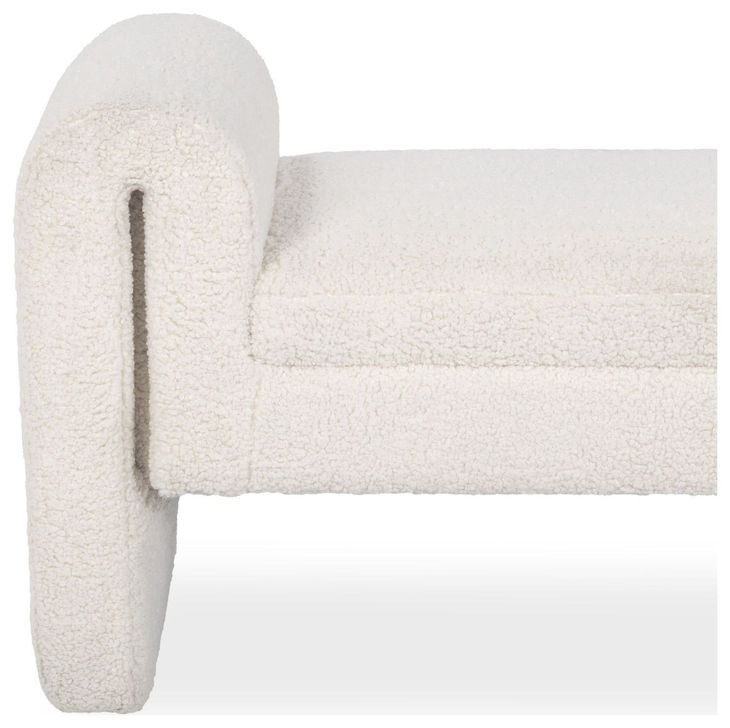 Ada Ivory Fleece Upholstered 58" Accent Bench