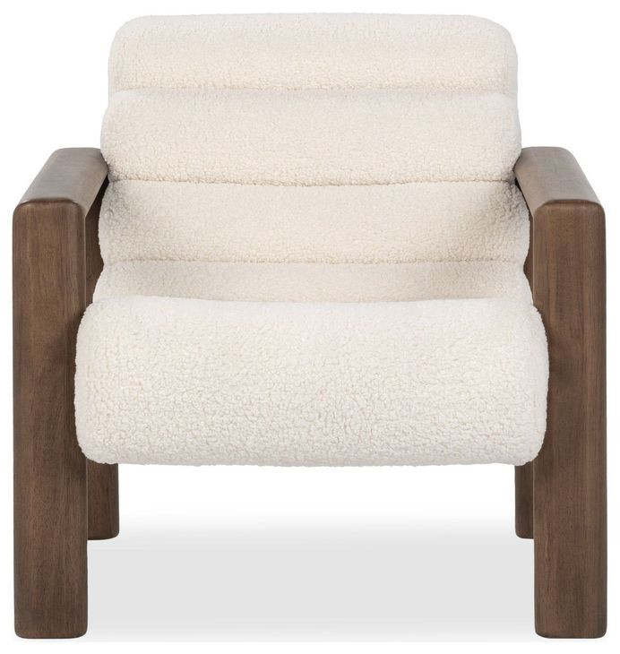 Dahlia Ivory Fleece Upholstered Accent Chair