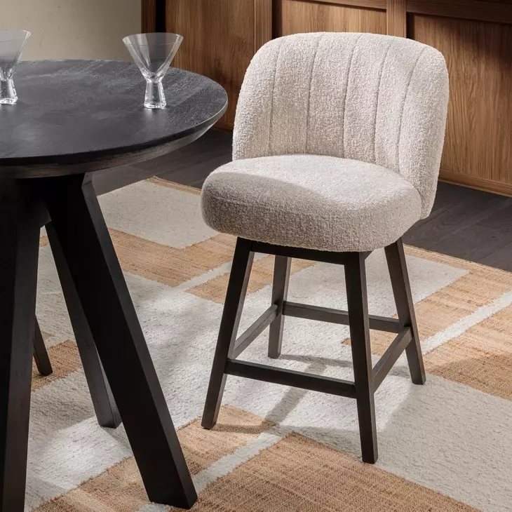 Della Sandy Cream Counter Height Stool