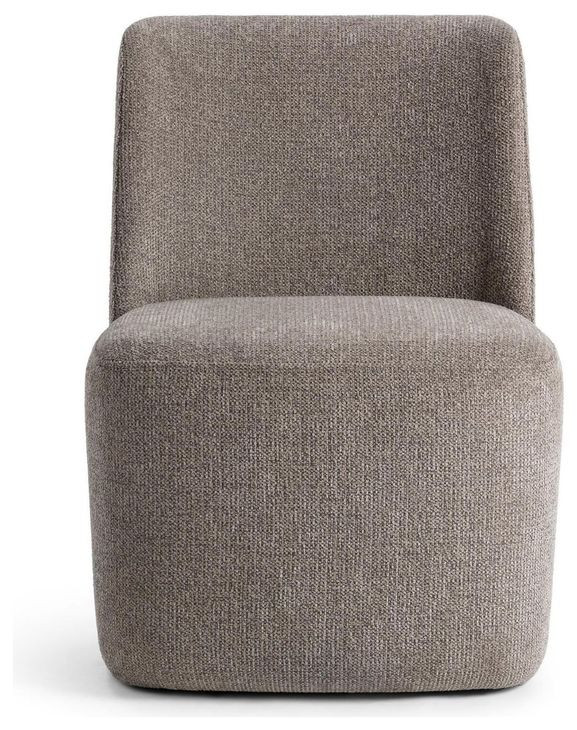 Senna Smoke Taupe Upholstered Dining Chair with Casters